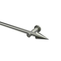 GARDINENSTANGE Platon Savio 120 cm, 1-läufig (ohne Ringe), 20 mm Ø Edelstahl-Optik - Edelstahlfarben, Metall (120cm) - INTERDECO