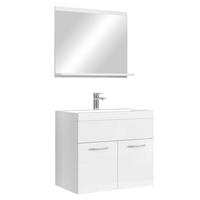 BADMÖBEL-SET Montreal 02 3 Teile Weiß Hochglanz - 60 x 35 x 51 cm - Chromfarben/Weiß Hochglanz, Holz/Metall (60/51/35cm) - Badplaats