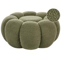 POUF Bouclé Grün Beaufort - Hellbraun, Textil (60/27/60cm) - Beliani