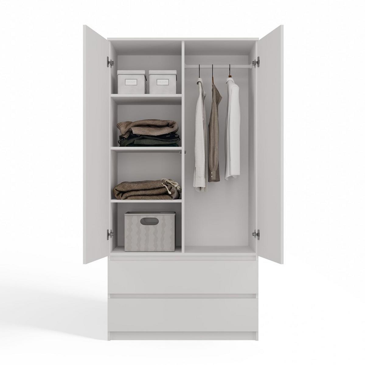 KLEIDERSCHRANK Weiß 90/180/50 - Weiß, Holzwerkstoff (90/180/50cm) - RAUMHIRSCH FURNITURE