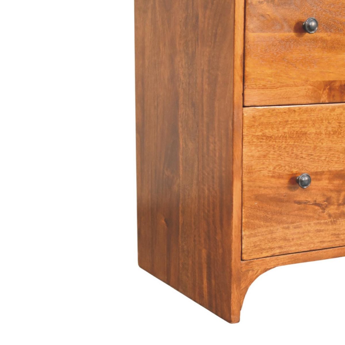 KOMMODE Newton Kastanie, 3 Schubladen, Dunkelbraun - Kastanienfarben/Messingfarben, Holz/Metall (70/80/35cm) - Artisan Furniture