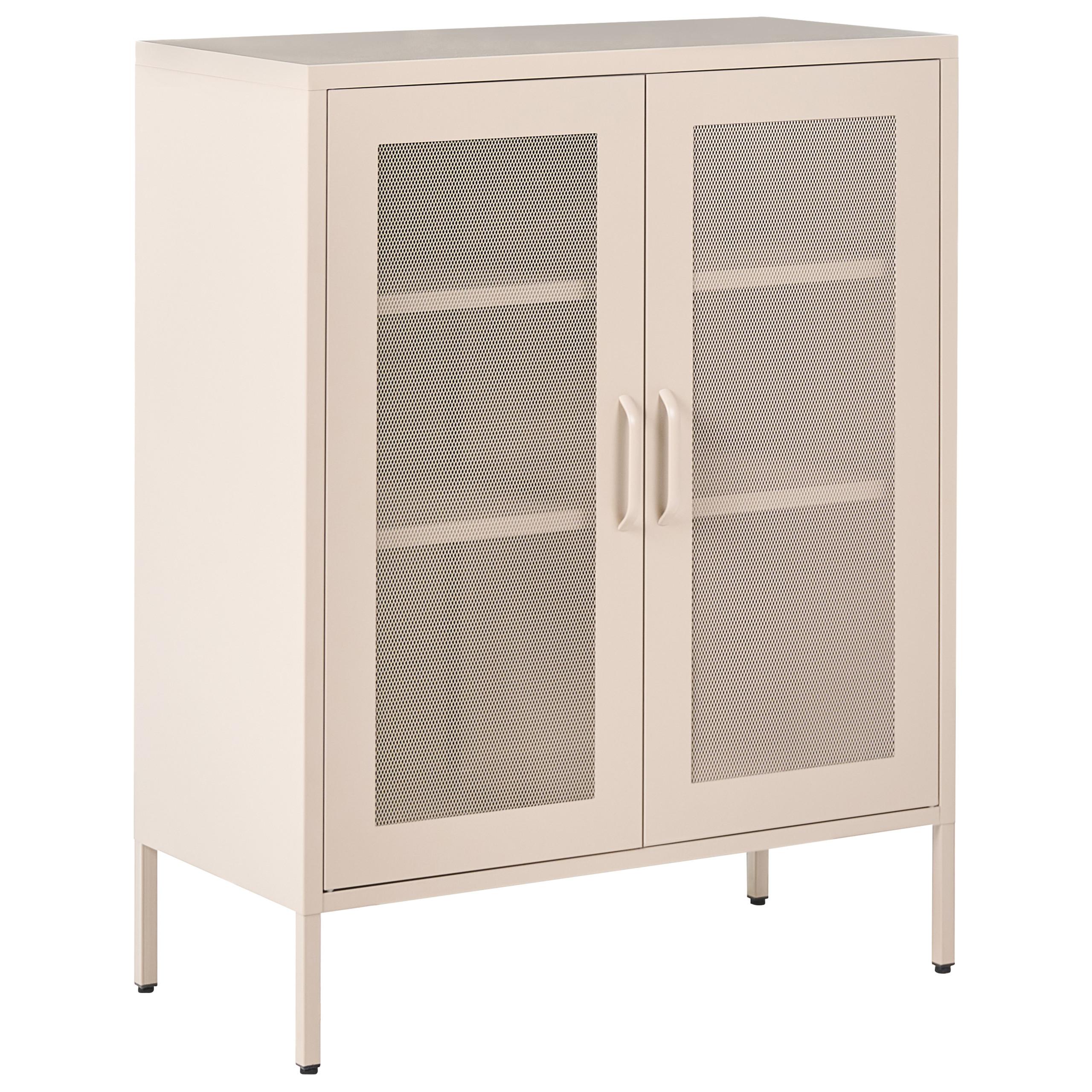 SCHRANK Metall Beige Wakatipu - Beige, Metall (80/102/40cm) - Beliani