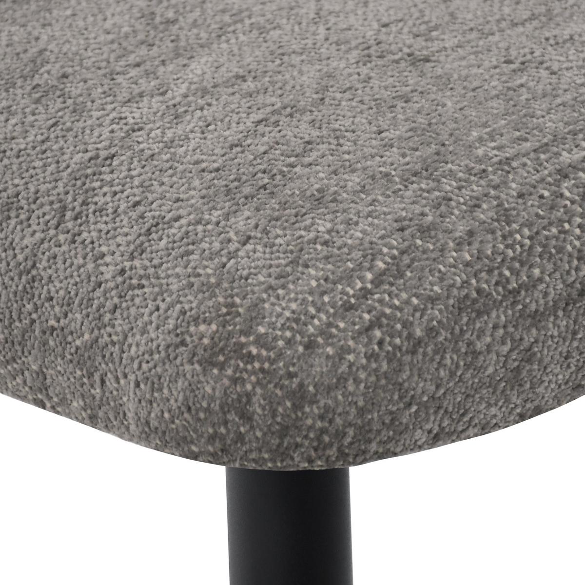 ARMLEHNENSTUHL Velto im Bouclestoff mit Metallbeinen, Cappuccino - Schwarz/Cappuccino, Metall (55/77/51cm) - Beautysofa