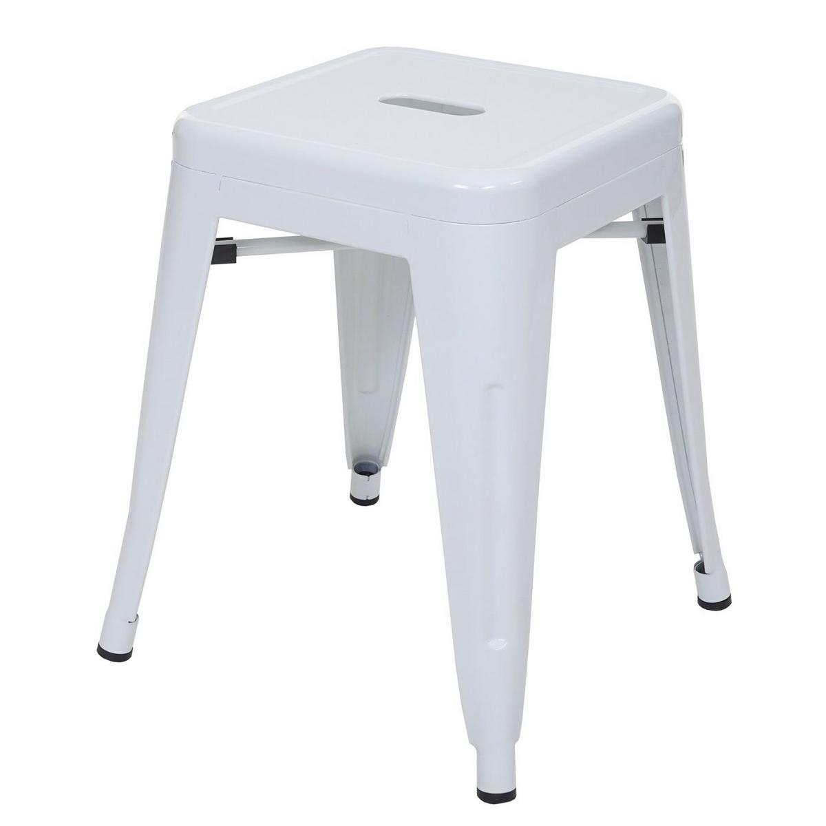 HOCKER METALL Reinweiß 6er-Set - Weiß, Metall (39/46/39cm) - MCW