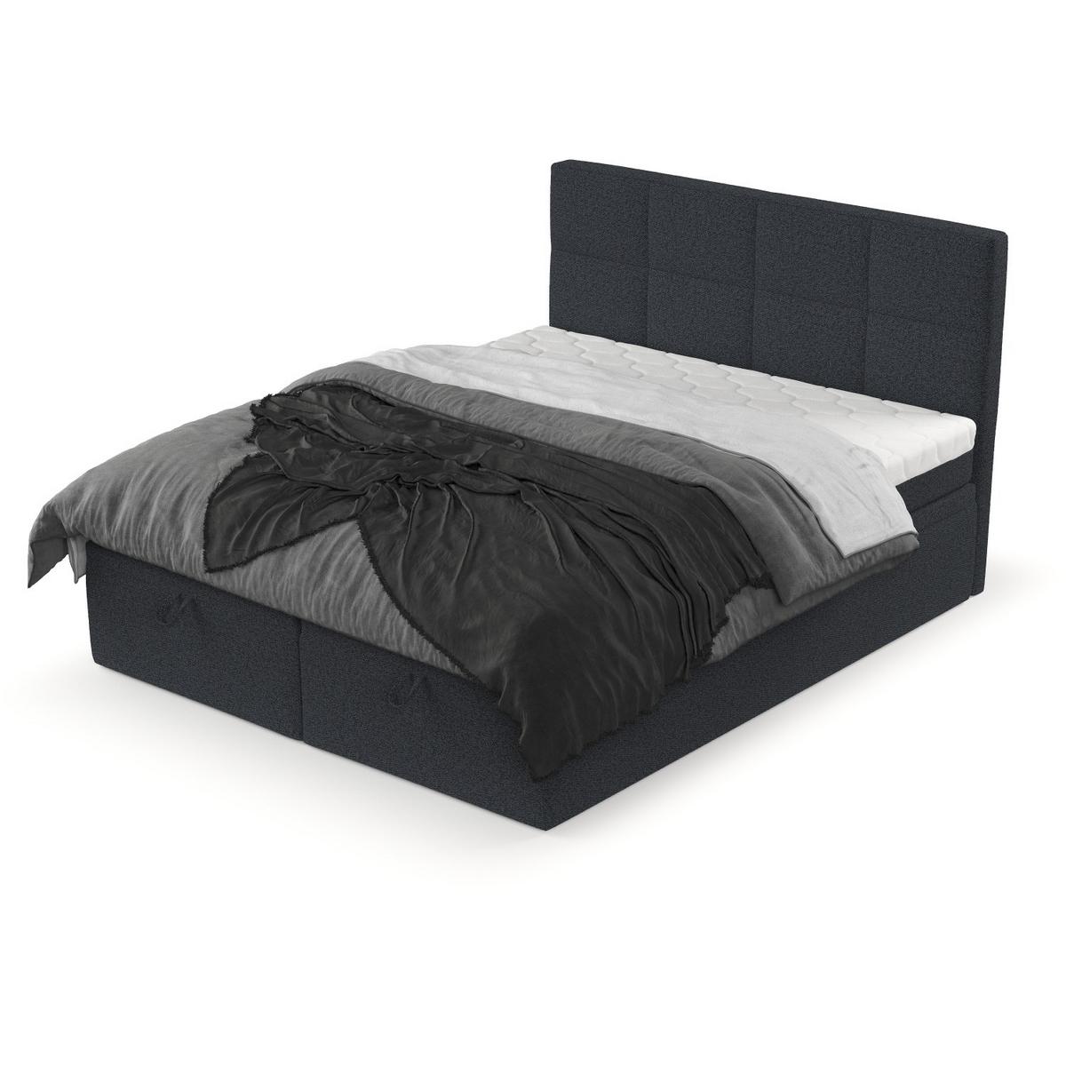 BOXBETT Tessa 180/200 cm Anthrazit im Riva Stoff - Anthrazit/Schwarz, Holz/Holzwerkstoff (180/200cm) - AltaBeds