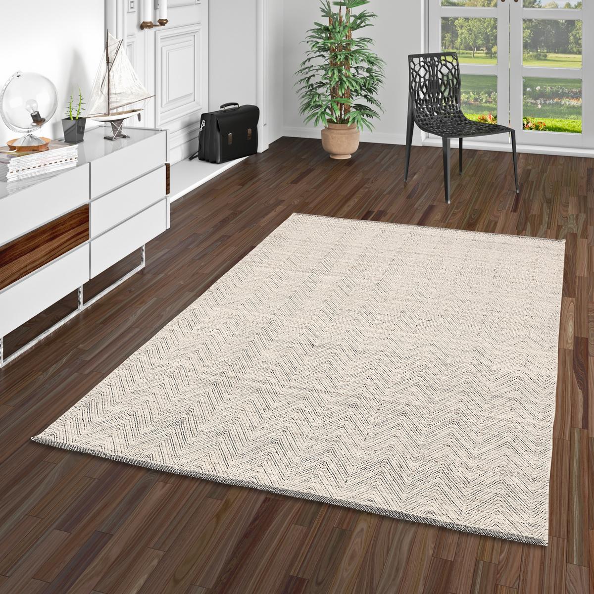 NATUR TEPPICH KELIM WOLLE LARA MELIERT - Grau, Textil (160/230cm) - Pergamon