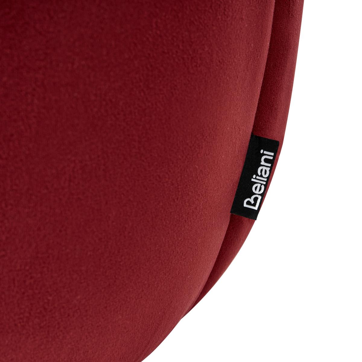 POUF Samtstoff Dunkelrot Selby - Dunkelrot, Textil (40/46/40cm) - Beliani