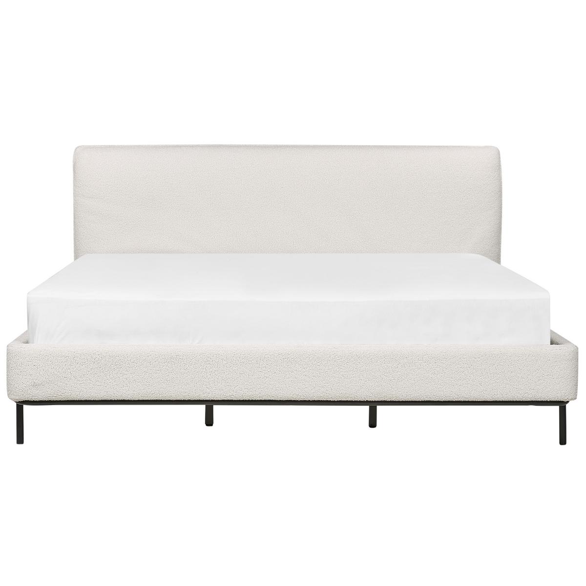 POLSTERBETT mit Lattenrost 180x200 cm Weiß Corio - Creme, Textil (180/200cm) - Beliani