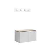 GARDEROBEN-SET Orion VI - Creme/Weiß, Holzwerkstoff/Kunststoff (84/42/46cm) - MIRJAN24