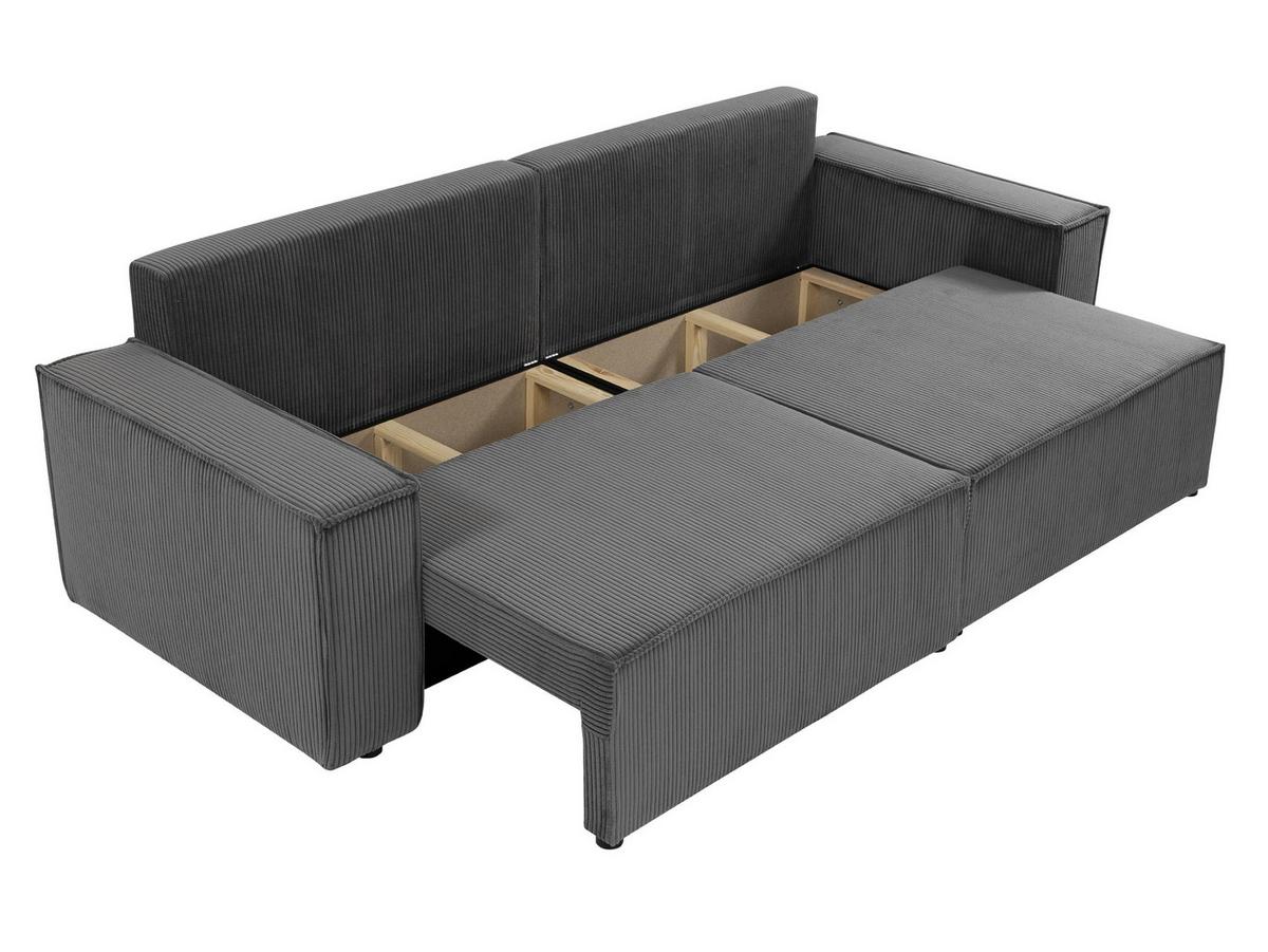 SCHLAFSOFA Karl Cord - Schwarz/Grün, Holz/Kunststoff (245/82/90cm) - MIRJAN24