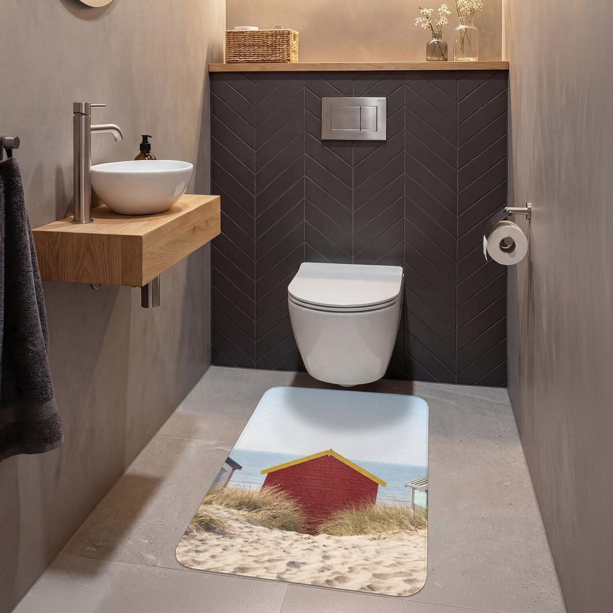 WC-VORLEGER Strand - Ferienhäuser - Farbenfroh - Dünen Toilettenvorleger 60x90 cm - Multicolor, Textil (60/1cm) - OnlyWow