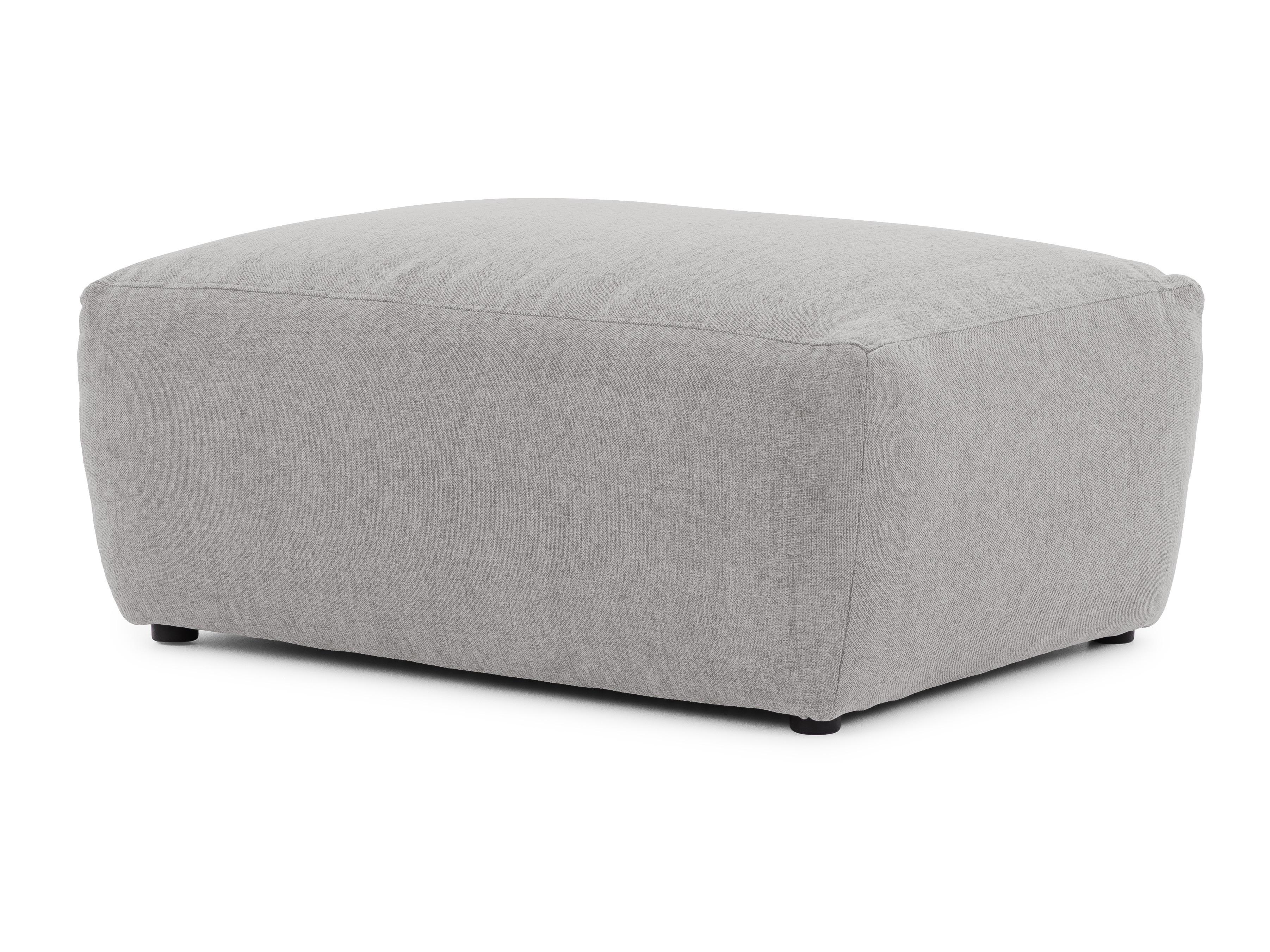 HOCKER Lennon aus Hellgrau Strukturstoff mit vielseitiger Nutzung - Hellgrau/Schwarz, Holz/Kunststoff (102/42/76cm) - S-Style