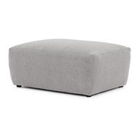 HOCKER Lennon aus Hellgrau Strukturstoff mit vielseitiger Nutzung - Hellgrau/Schwarz, Holz/Kunststoff (102/42/76cm) - S-Style