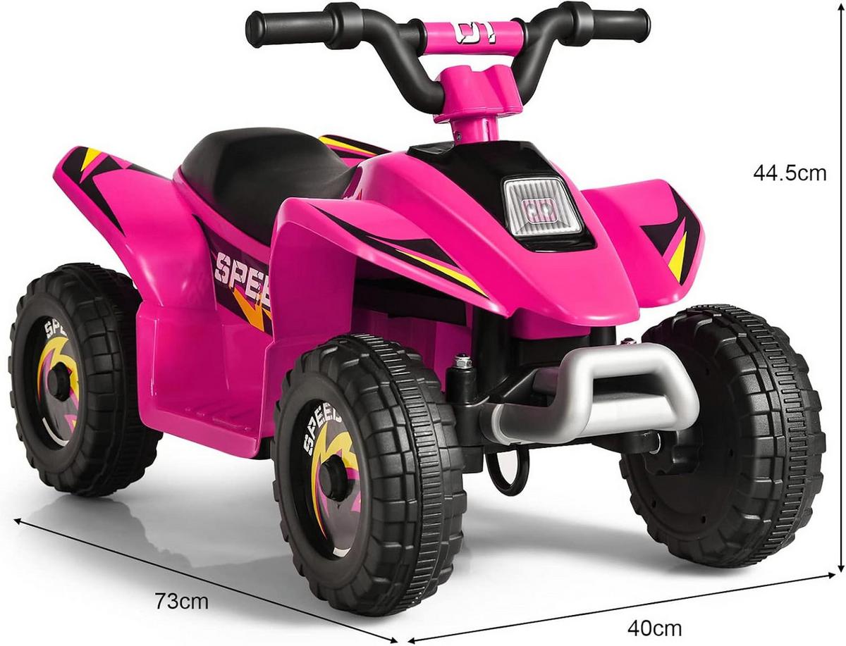 KINDERMOTORRAD 6V Elektro Kinderquad Rosa - Pink, Kunststoff (73/44.5/40cm) - COSTWAY