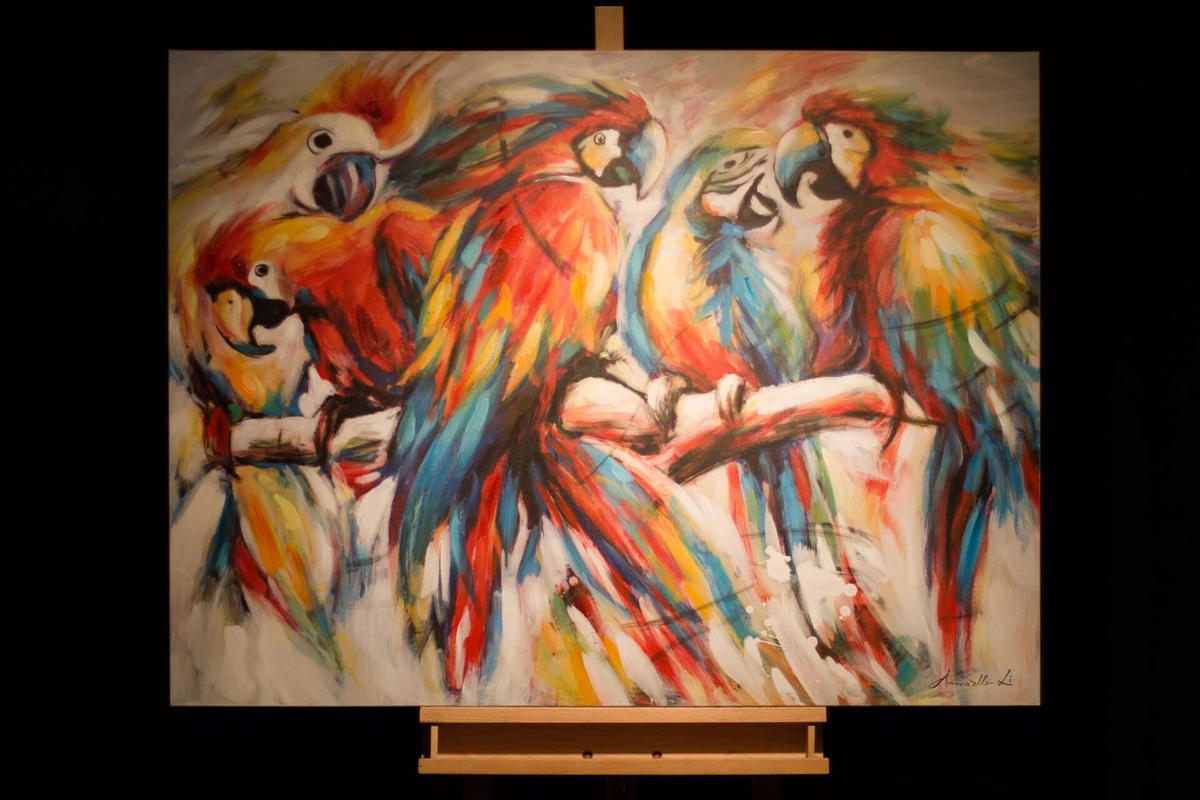 ACRYLBILD HANDGEMALT 100/75 cm - Multicolor, Holz/Textil (100/75cm) - KUNSTLOFT
