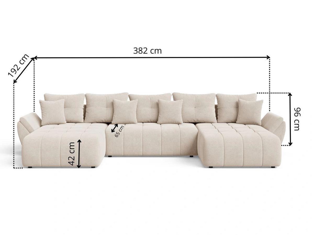 ECKSOFA Decor U Beige - Beige, Holz/Textil (381/192cm) - Graingold