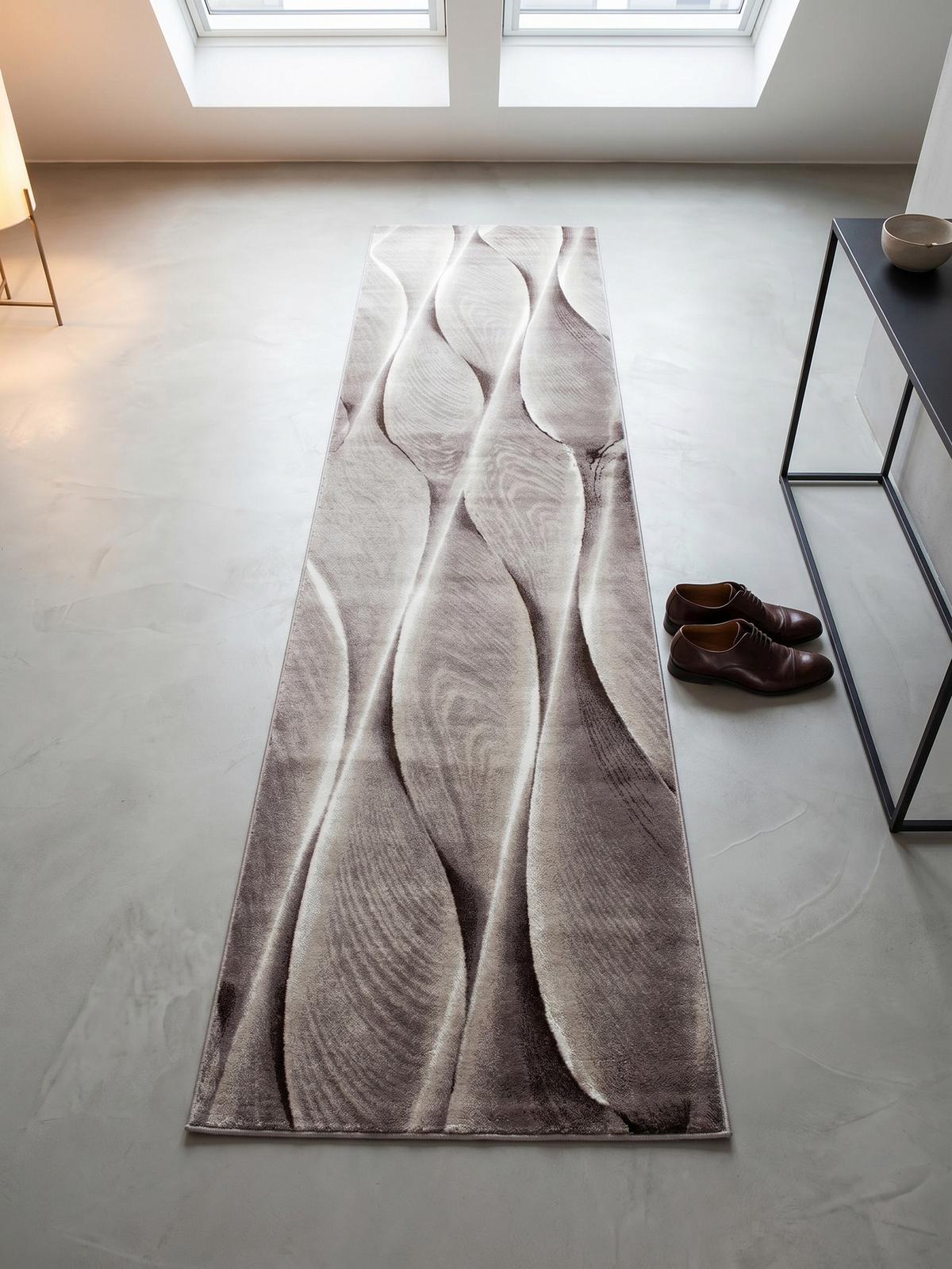 KURZFLORTEPPICH DRAU, mit Farbverlauf, Braun, 80 x 300 cm - Braun, Textil (300/80cm) - KADIMA DESIGN