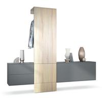 GARDEROBE Carlton Paneel in Eiche sägerau - Eiche San Remo, Holzwerkstoff (209/193/35cm) - Vladon