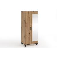 DREHTÜRENSCHRANK CORTEZA 80/193/56cm 2-türig mit Spiegel Eiche Artisan - Eiche Artisan, Holzwerkstoff (80/193/56cm) - MASSENO