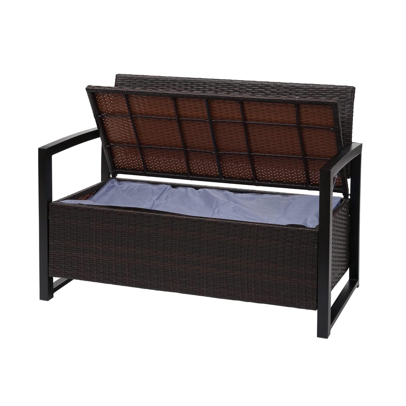POLY-RATTAN 2ER SITZBANK Braun, Grün - Braun/Grün, Kunststoff (117/87/57cm) - MCW