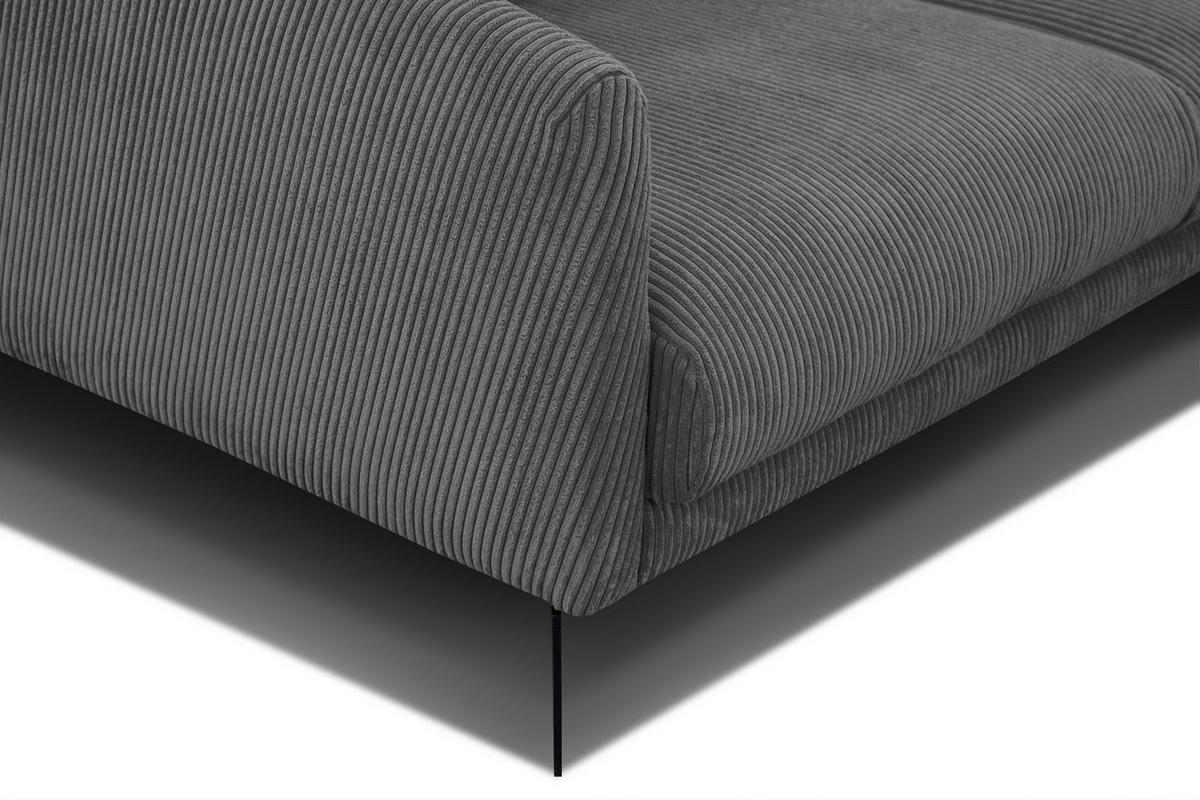 SOFA VILT 3-Sitzer, dunkelgrau - Dunkelgrau/Schwarz, Holzwerkstoff/Textil (202/89/94cm) - Wozimo
