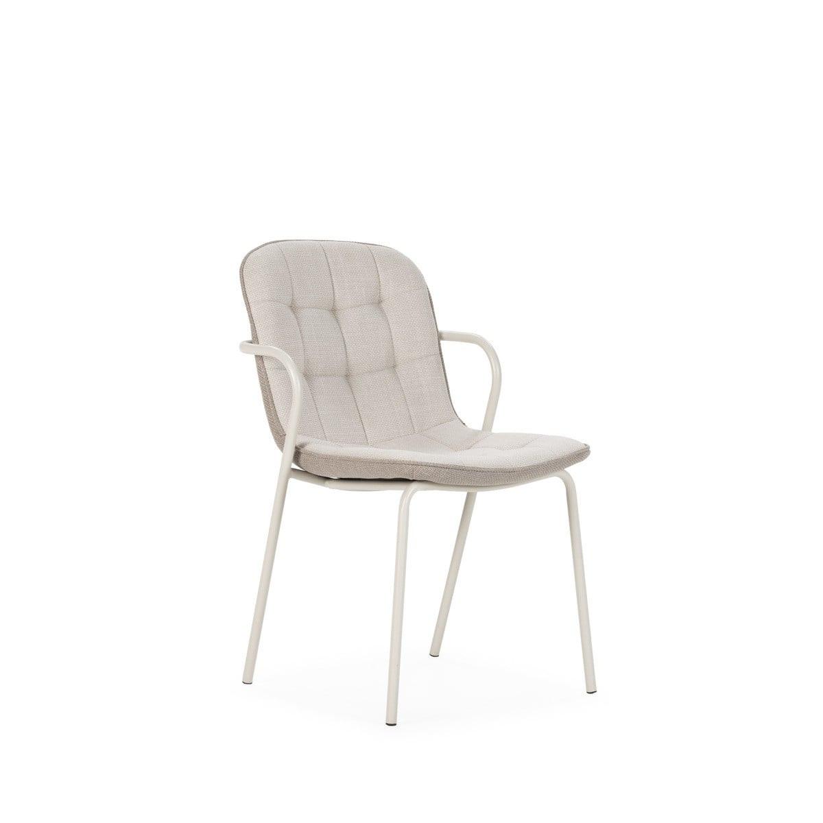 STÜHLE 4er-Set aus Stoff mit Metallbeinen 59/46/51 cm - Beige, Textil (59/46/75cm) - Calicosy