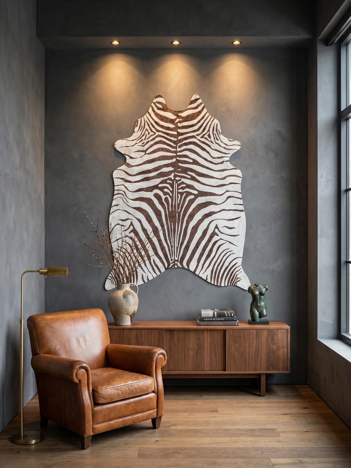 TEPPICH Flachgewebe GASTEIN in Braun, in Tigerfell-Optik, 100 x 135 cm - Braun, Textil (100/135cm) - KADIMA DESIGN