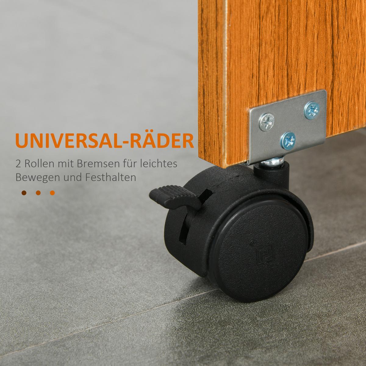 KLAPPTISCH Mobiler Tisch mit Rollen Schreibtisch Beistelltisch Schreibtisch - Weiß, Holzwerkstoff (120/80/73cm) - HOMCOM