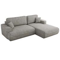 ECKSOFA OVO L Hellgrau Struktur - Rechts Seite - Hellgrau/Schwarz, Kunststoff/Textil (195/271cm) - MKS