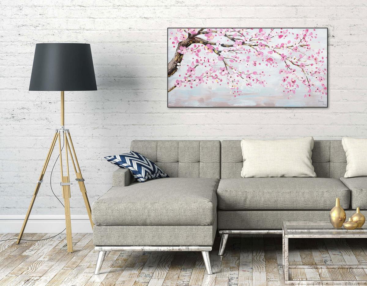 ÖLGEMÄLDE 120/60 cm - Pink, Holz/Textil (120/60cm) - KUNSTLOFT