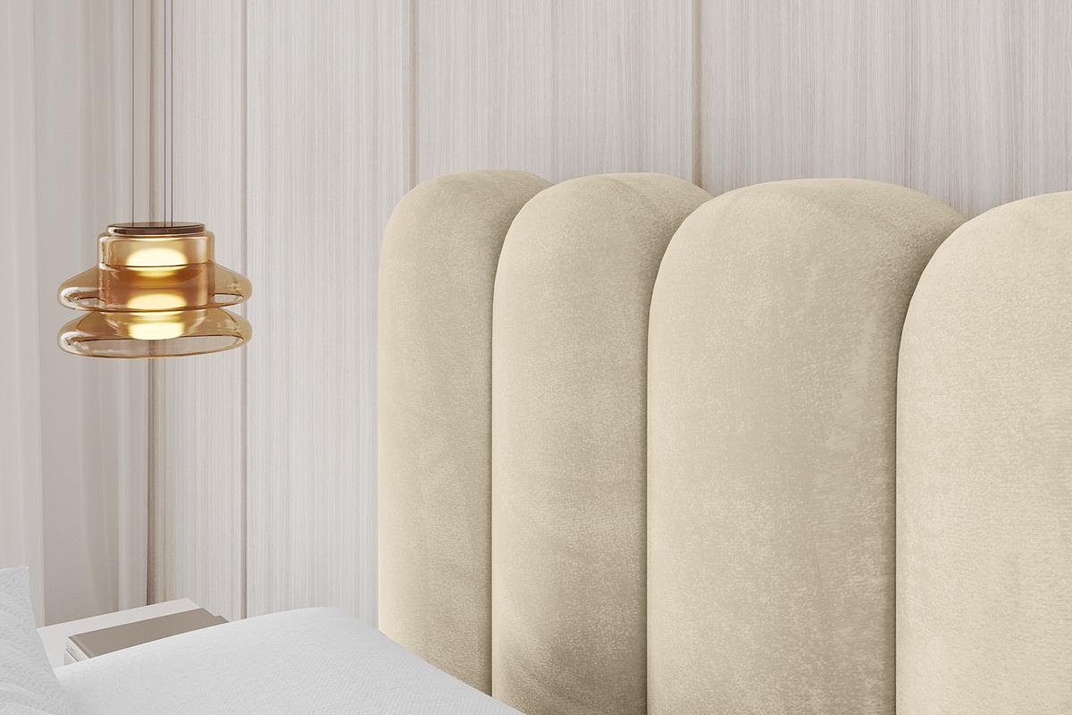 POLSTERBETT mit Bettkasten, Fußteil und Lattenrost, Boxbett ohne Matratze - SENA-Z 140x200 Beige - Ecru, Holzwerkstoff/Textil (140/200cm) - ALTDECOR