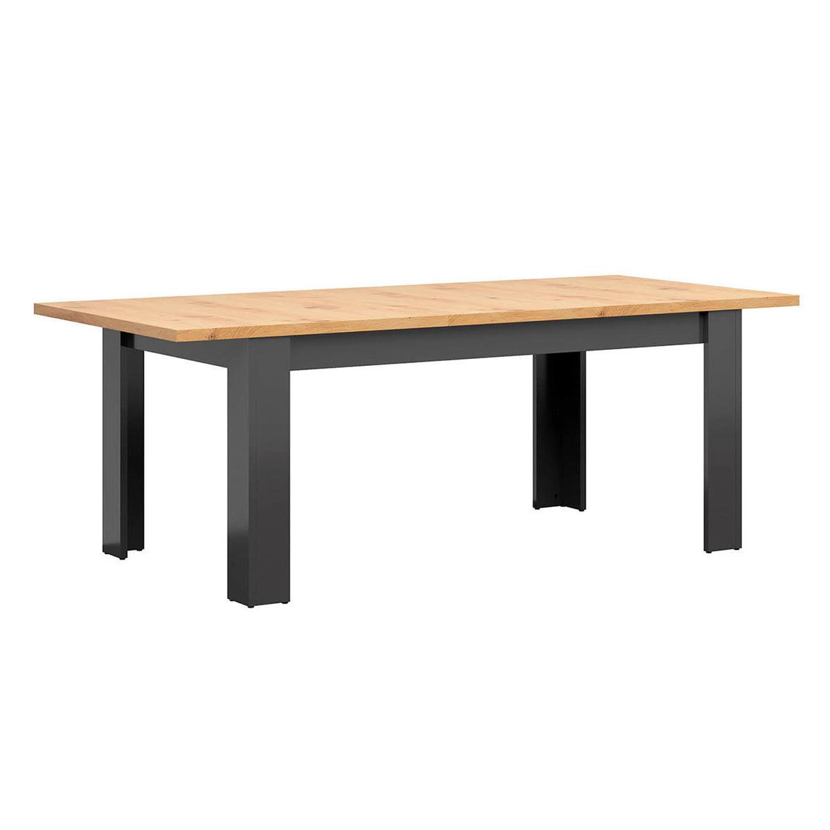 ESSTISCH Duck 8 Sitzplätze Anthrazitgrau und Holz - Grau, Holzwerkstoff (90/200/76cm) - Petits-meubles