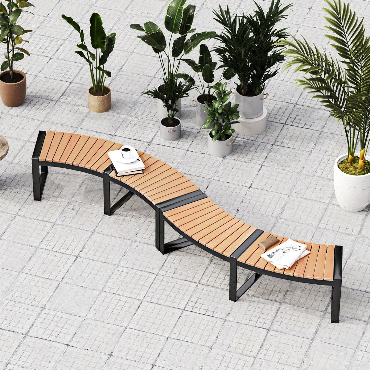 GARTENBANK Belastbarkeit 360kg holzfarbe - Naturfarben, Holz (146/45/58cm) - COSTWAY