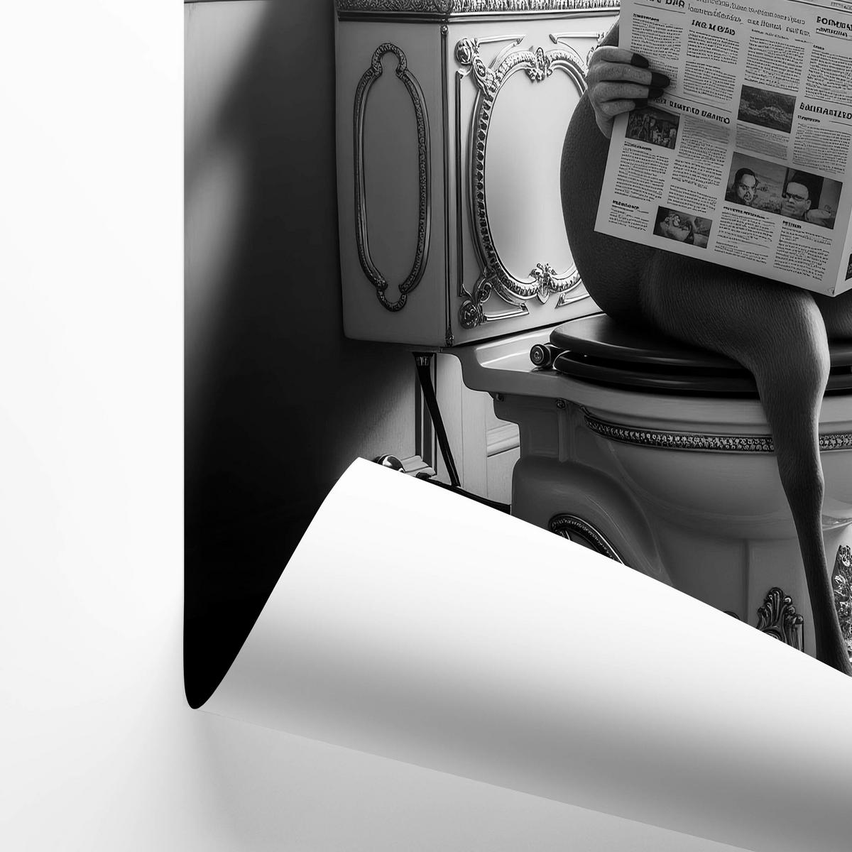 POSTER für Badezimmer WC HIRSCH in der Toilette Schwarz-Weiß Abstraktion 20x30cm - Schwarz/Weiß, Papier (20/30/1cm) - Muralo