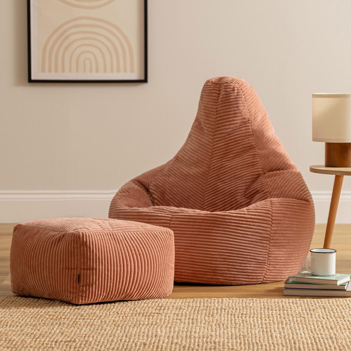 SITZSACK Dalton mit Hocker - Pink, Textil (82/76/82cm) - icon