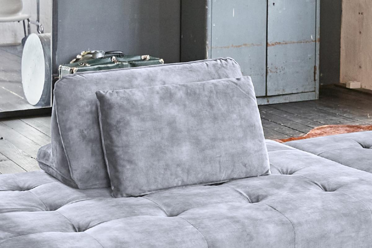 RÜCKENKISSEN WIOLO Grau Velvet - Grau, Textil (80/46cm) - KAWOLA