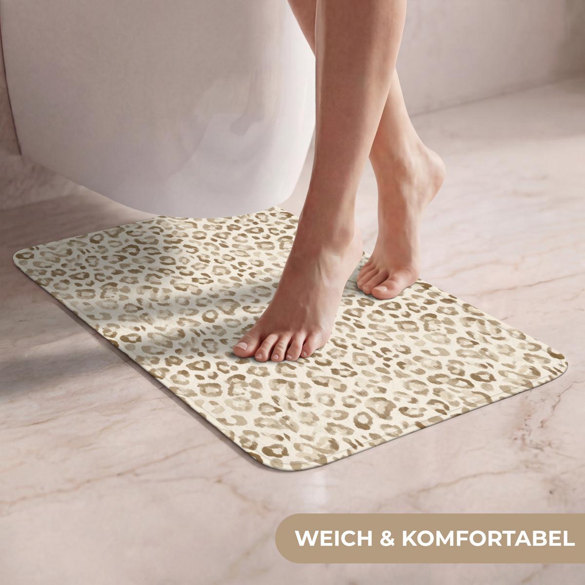 WC-VORLEGER Leopard - Klassisch - Beige WC Teppich 40x60 cm - Hellbraun, Textil (40/1cm) - OnlyWow