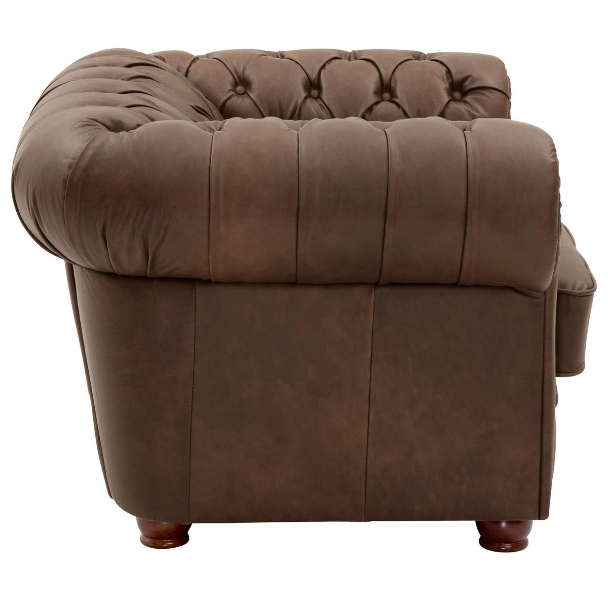 POLSTERSESSEL Kalea Echtleder (Antikoptik) braun - Braun, Leder (98/76/110cm) - 58aufmkessel