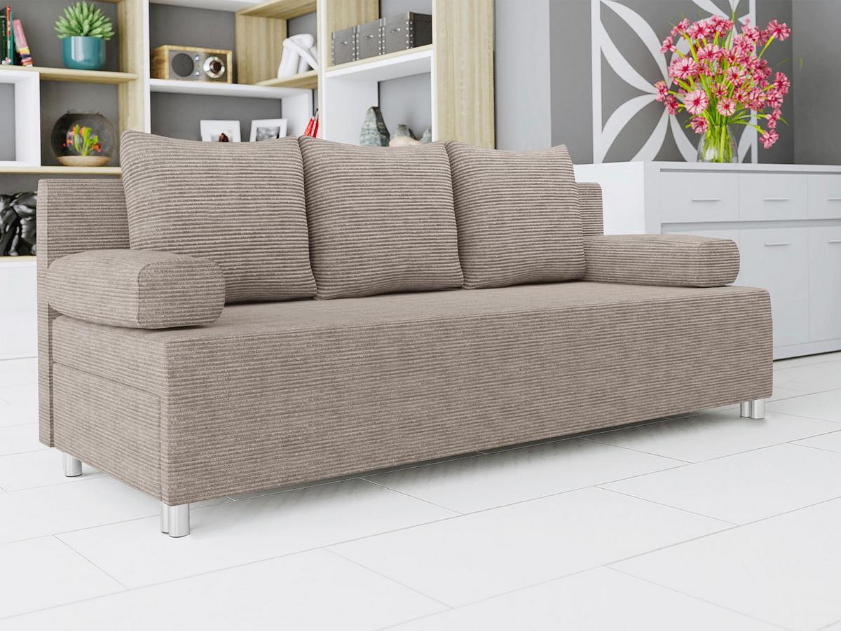 SCHLAFSOFA Dover Cord - Chromfarben/Sahara, Holz/Kunststoff (192/86/80cm) - MIRJAN24