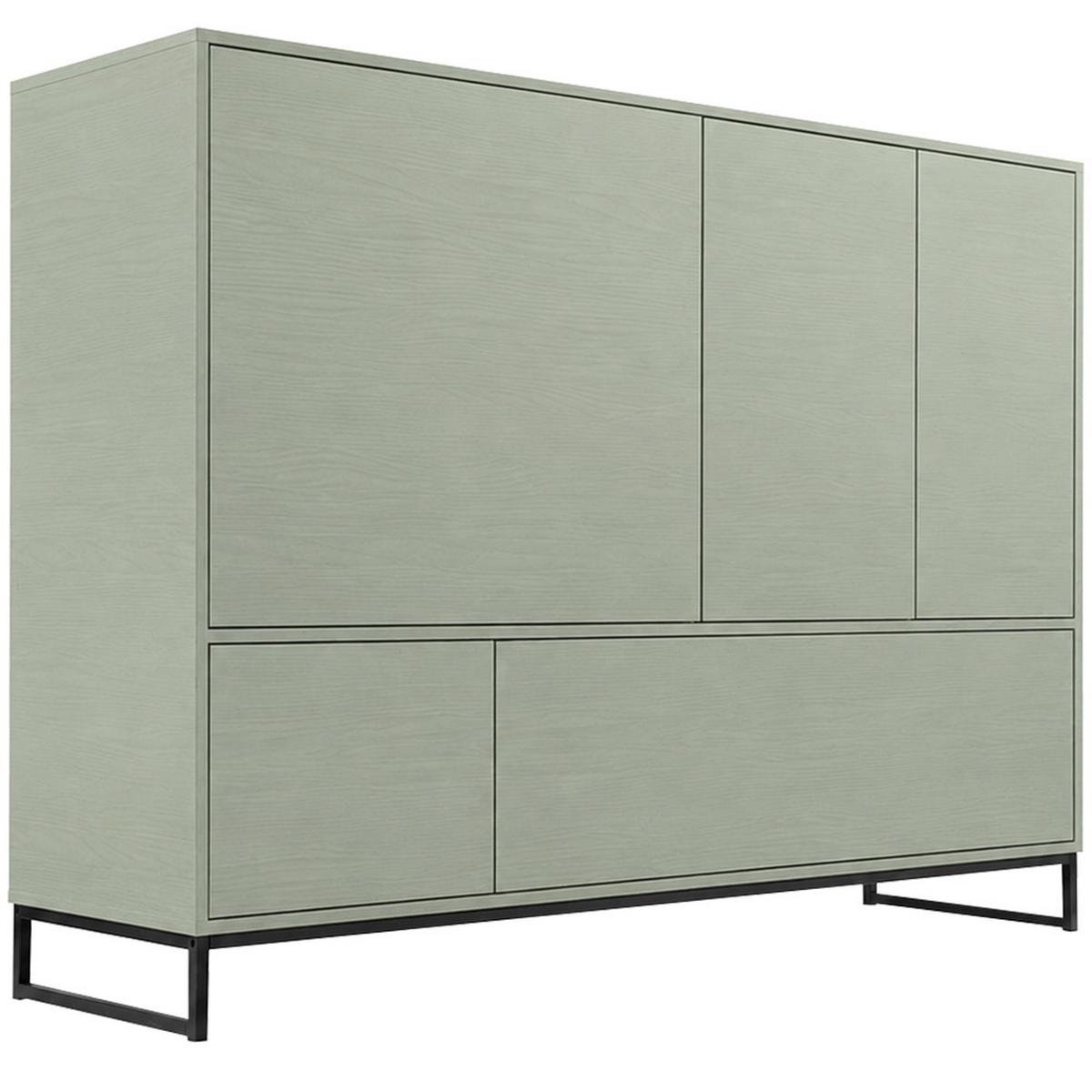 KOMMODE Giana mit 5 Türen, 160 cm, Eukalyptusfarbe - Eukalyptusholzfarben, Holzwerkstoff (160/120/45cm) - Beautysofa