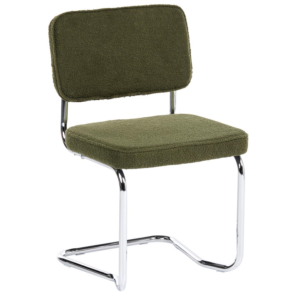 ESSZIMMERSTUHL 2er-Set Bouclé Grün Irwin - Grün, Textil (50/85/53cm) - Beliani