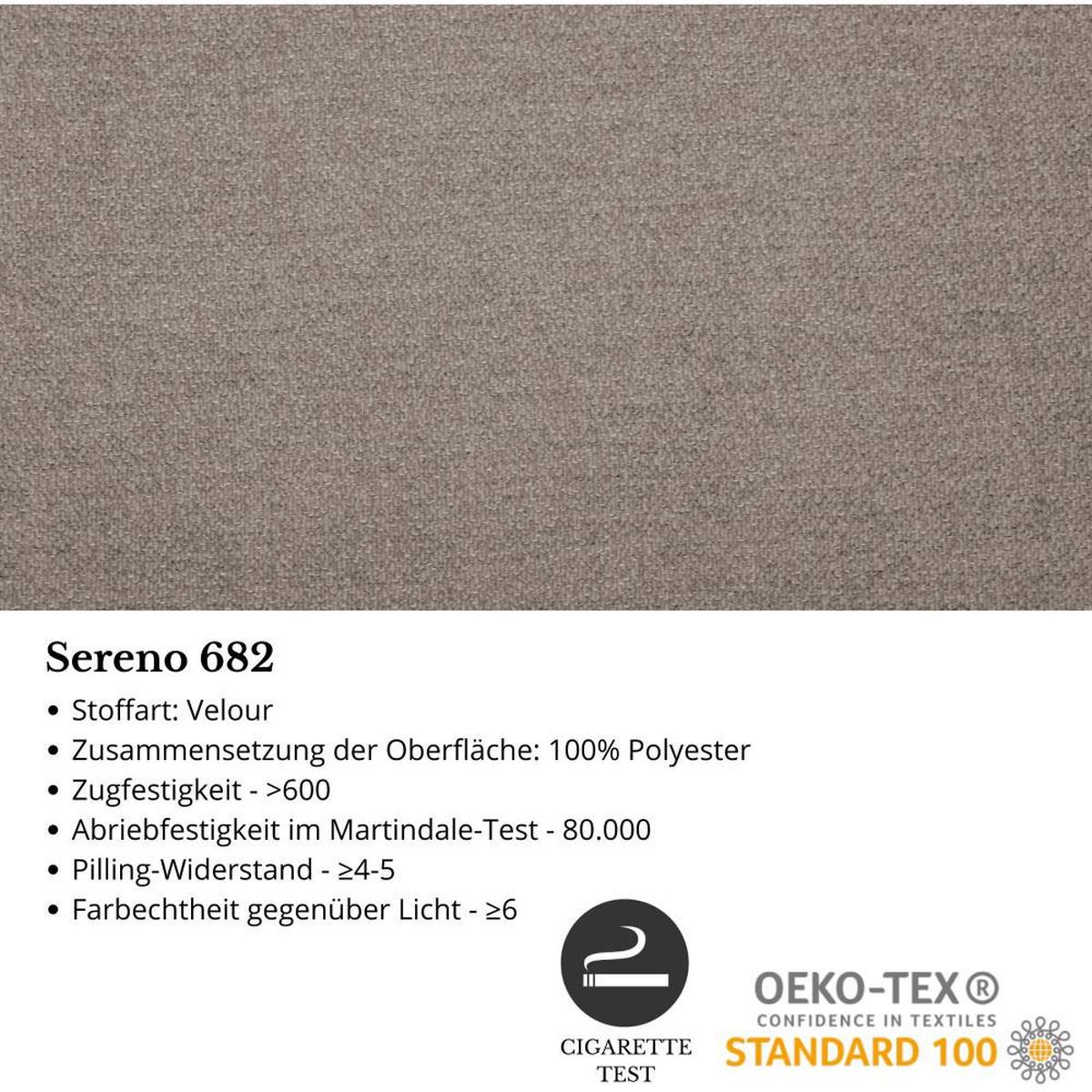 2-SITZER SOFA Nori cappuccino velour - Schwarz/Cappuccino, Kunststoff/Textil (150/68/72cm) - Beautysofa