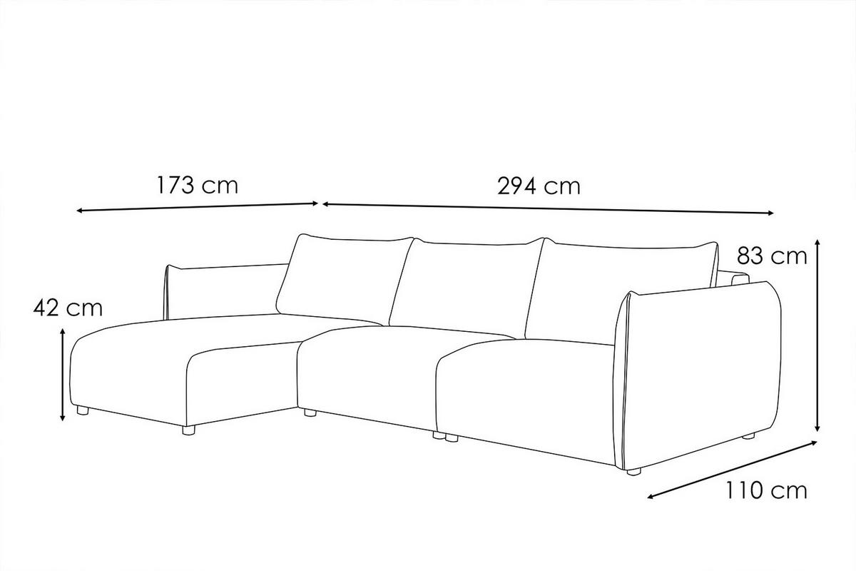 ECKSOFA TAUER 5-Sitzer, dunkelgrau - Dunkelgrau/Schwarz, Holzwerkstoff/Kunststoff (173/294cm) - Wozimo