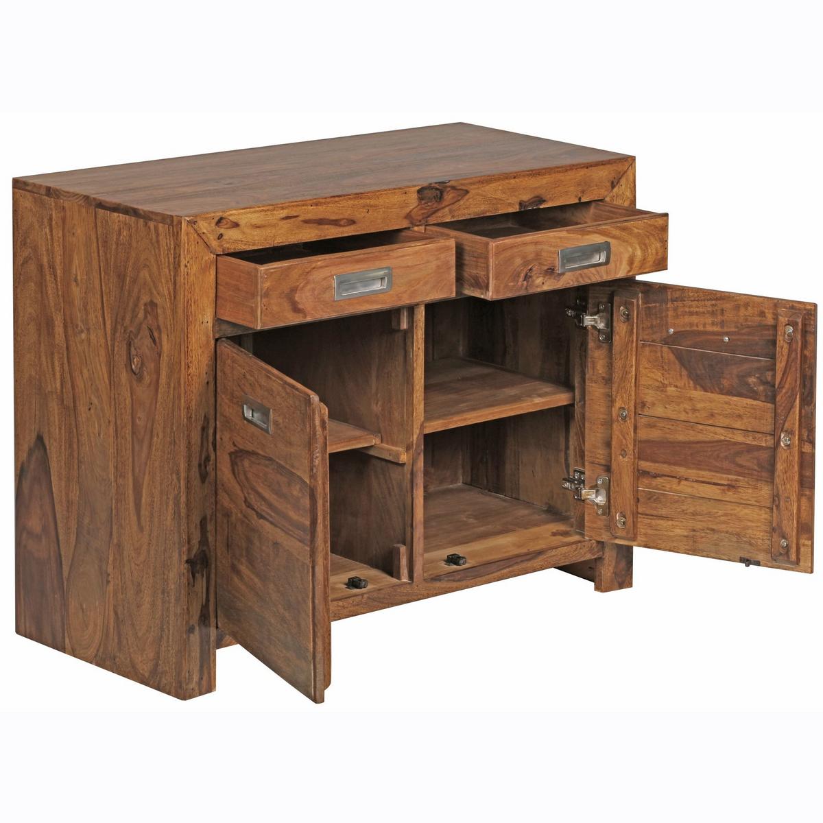 SIDEBOARD – Massivholz, 90 cm, 2 Türen, Schubladen, viel Stauraum - Braun, Holz (90/70/40cm) - KADIMA DESIGN