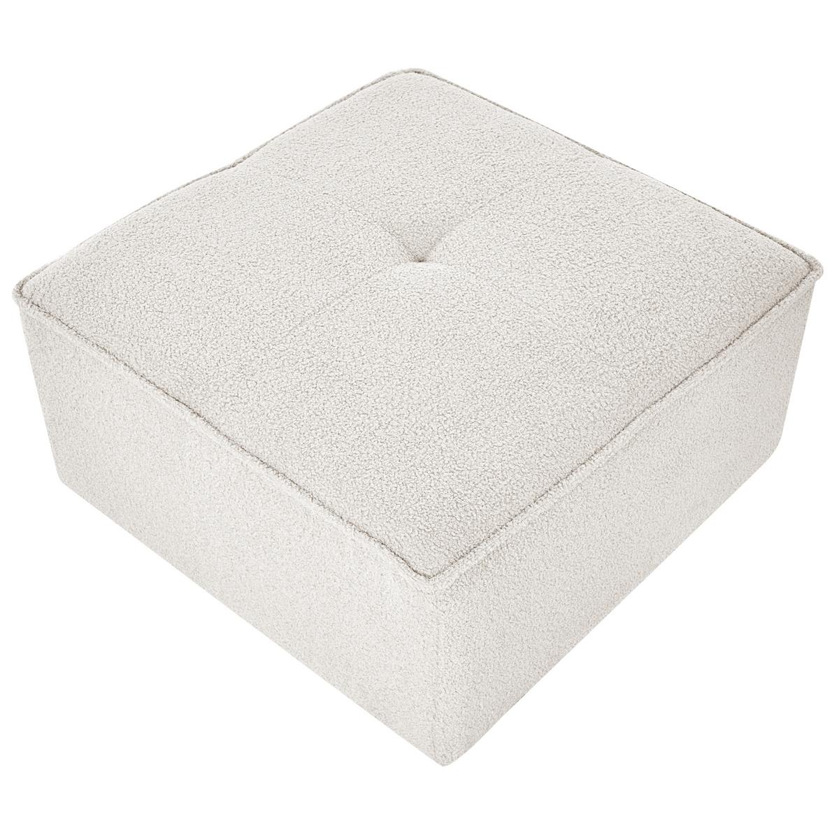 OTTOMANE Bouclé Cremeweiß Axebo - Creme, Textil (70/42/70cm) - Beliani