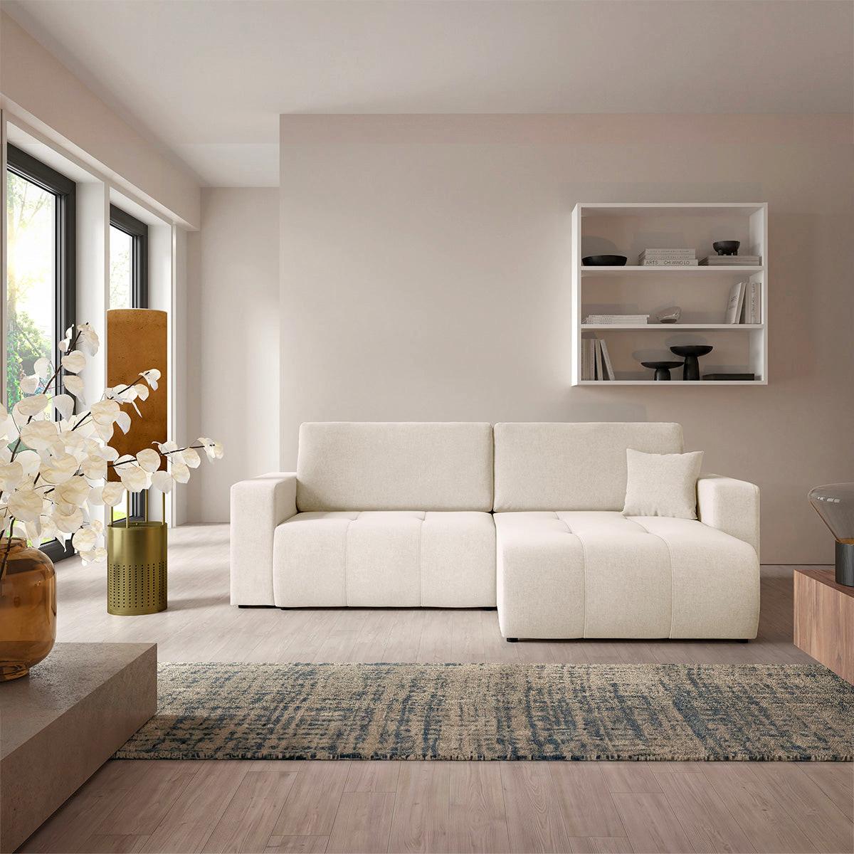 ECKSOFA Giulia 3 Sitzplätze Weiß - Weiß, Holz (244/149cm) - Petits-meubles