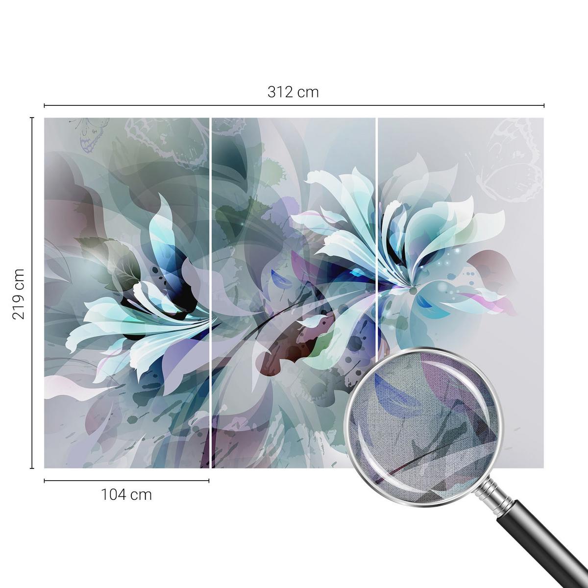 FOTOTAPETE 312x219 cm - Florale Abstraktion - Grün, Textil (312/219cm) - Wallfluent