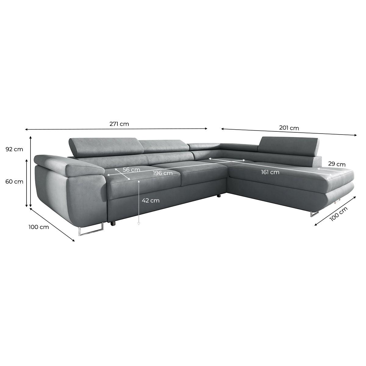 ECKSOFA Lyam 4 Sitzplätze Hellgrau - Grau, Textil (271/201cm) - Petits-meubles