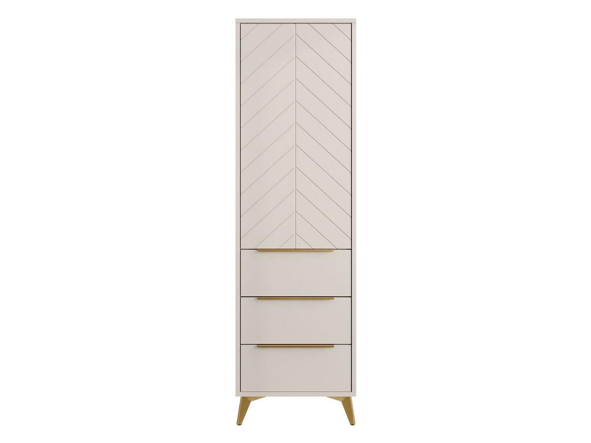 KLEIDERSCHRANK Xylix 1D3SZ - Beige/Goldfarben, Holzwerkstoff/Metall (54/180/40cm) - MIRJAN24