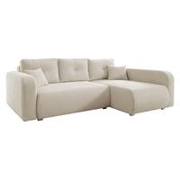 ECKSOFA Viena Cord, Seite: Rechts - Silberfarben/Naturfarben, Holz/Kunststoff (234/145cm) - MIRJAN24